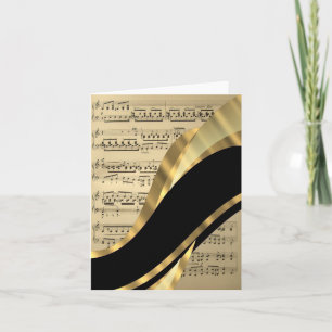 Tarjeta Hoja musical elegante
