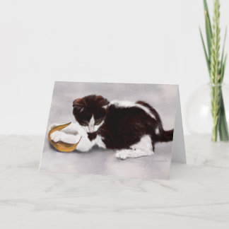 Tarjeta Hoja que juega el gatito