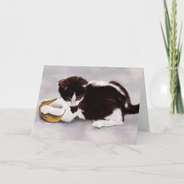 Tarjeta Hoja que juega el gatito (Anverso)