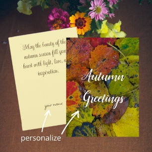 Tarjeta Hojas coloridas después de la lluvia