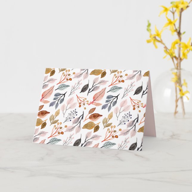 Tarjeta hojas de árbol (flor amarilla)