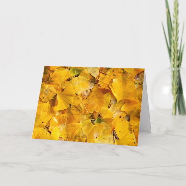Tarjeta Hojas de Biloba del Ginkgo (Anverso)