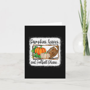 Tarjeta Hojas de calabaza y fútbol por favor leopardo otoñ