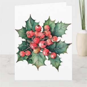 Tarjeta Hojas de colmenas de color de agua vintage