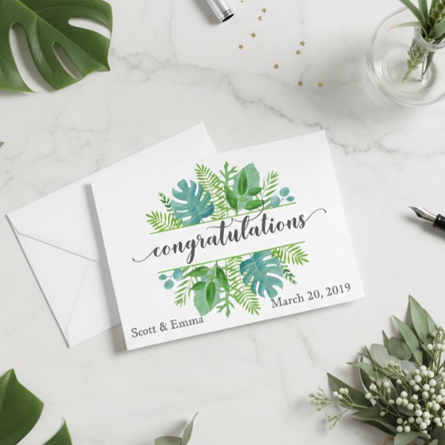 Tarjeta Hojas de Felicitaciones de Boda Personalizadas (Subido por el creador)