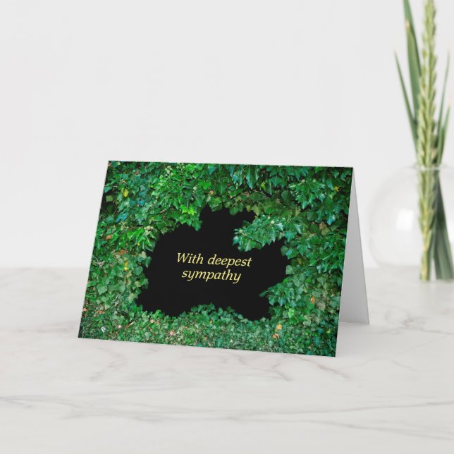 Tarjeta Hojas de hiedra - Con profundo pésame (Anverso)