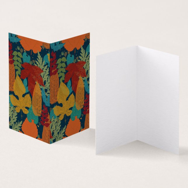 Tarjeta Hojas de otoño (Interior y exterior)