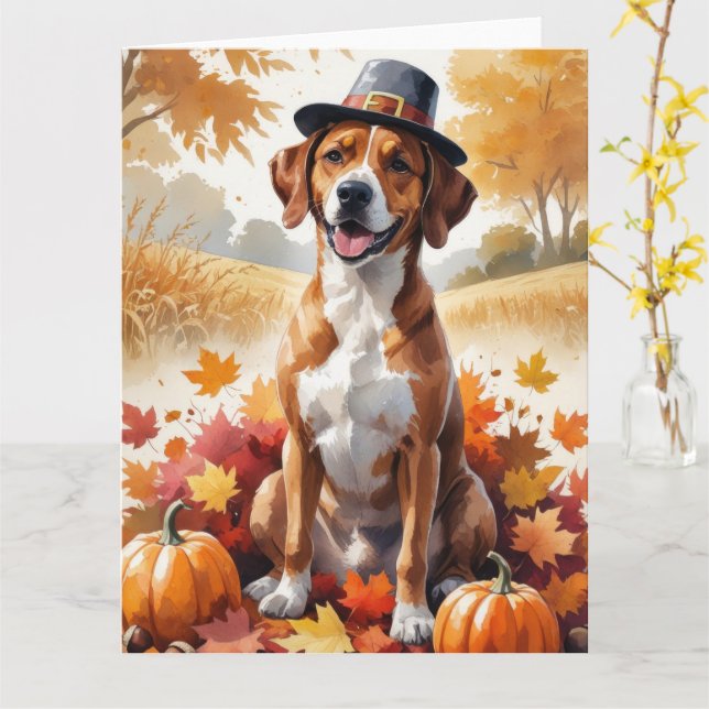 Tarjeta Hojas de otoño del Rhodesian Ridgeback Arte de Acc (flor amarilla)