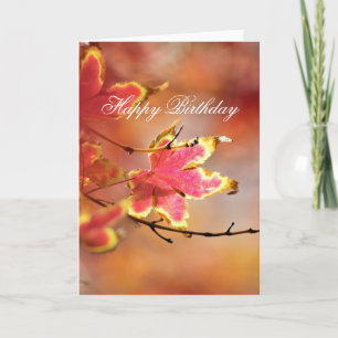 Tarjeta Hojas de Otoño Floral "Cumpleaños"