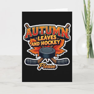 Tarjeta Hojas de otoño y hockey, por favor, amante del jug