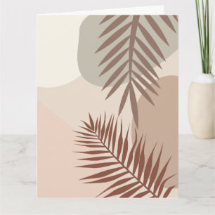 Tarjeta Hojas de Palma, Arte Geométrico Abstracto Boho