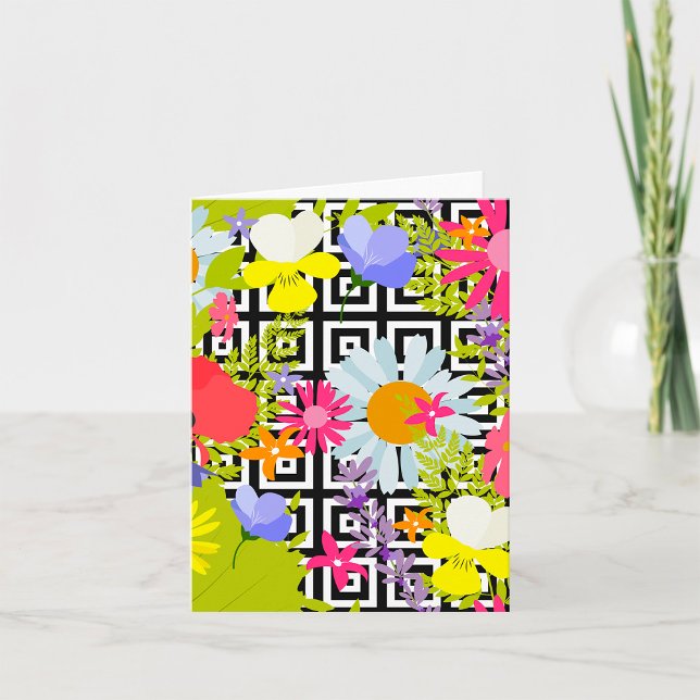 Tarjeta Hojas De Palma Y Flores (Subido por el creador)