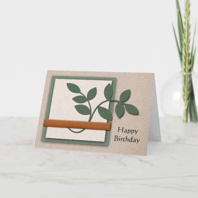 Tarjeta Hojas de papel hechas a mano (Anverso)