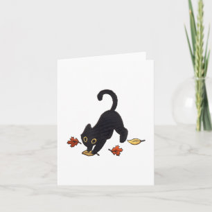 Tarjeta Hojas de poda de gato negro curado _1