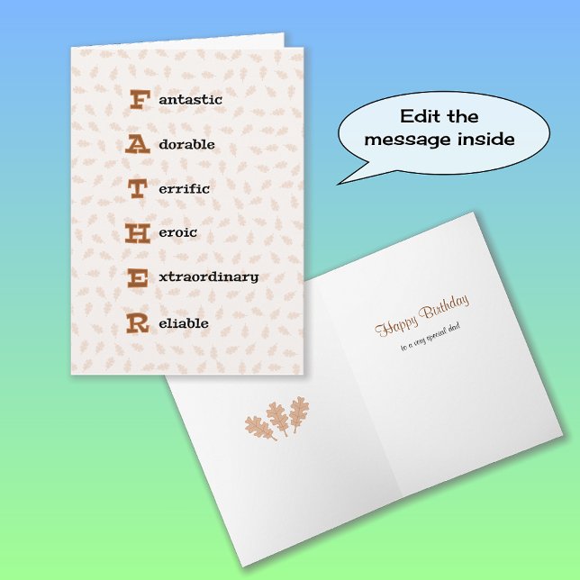 Tarjeta Hojas de roble de texto de cumpleaños o del día de (Subido por el creador)