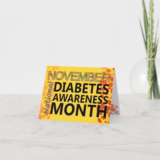 Tarjeta Hojas del mes de la conciencia de la diabetes de (Anverso)