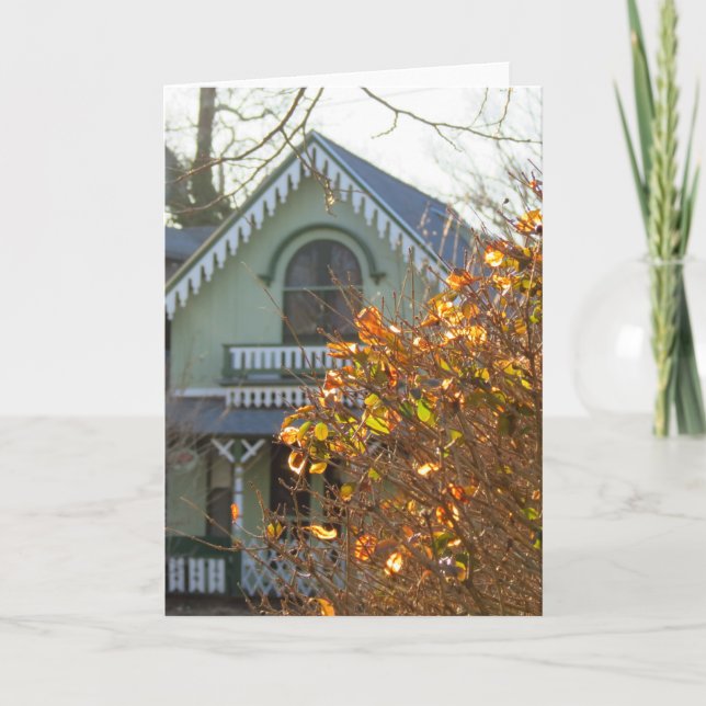 Tarjeta Hojas doradas y pan de jengibre - Viñedo de Martha (Anverso)