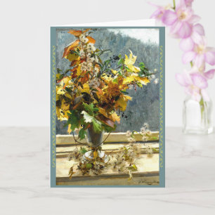 Tarjeta Hojas otoñales, Olga Wisinger-Florian