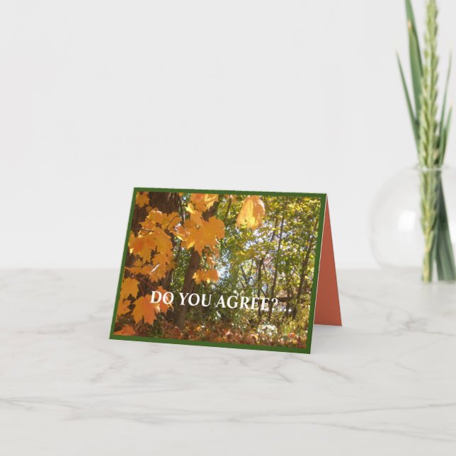 Tarjeta Hojas que dan color al otoño (Anverso)