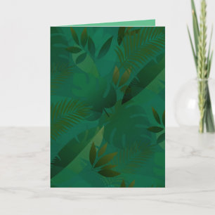 Tarjeta Hojas tropicales exóticas místicas de la jungla de