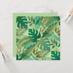 Tarjeta Hojas verdes aireadas de follaje tropical