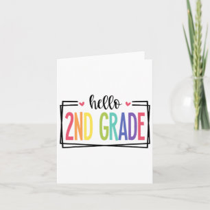 Tarjeta Hola, 2º Grado Primer Día De La Escuela, Bienvenid