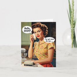 Tarjeta Hola, 2024: Got News para ti Retro Año Nuevo