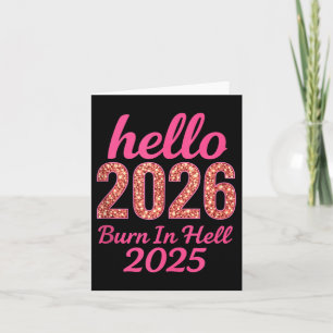 Tarjeta Hola 2026 Arde en el Infierno 2025 Divertida Cuent