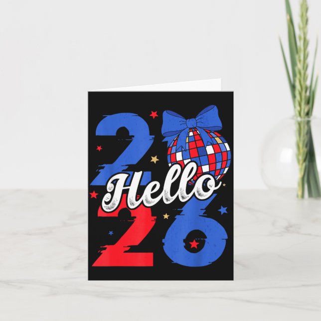Tarjeta Hola 2026 Feliz Año Nuevo 2026 Nochevieja Parte (Anverso)