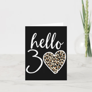 Tarjeta Hola 30 Regalos Corazón Leopardo 30 Años Fiesta 30