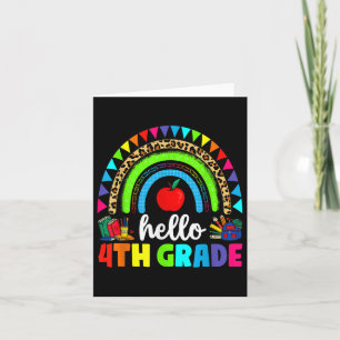 Tarjeta Hola 4º Grado Arcoiris De Vuelta A La Escuela Prim