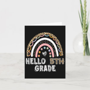 Tarjeta Hola 5 Grado Leopard Rainbow Quinto Grado Teache