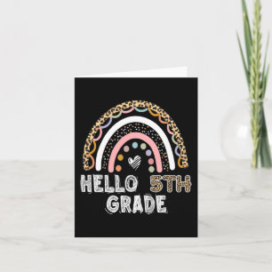 Tarjeta Hola 5 Grado Leopard Rainbow Quinto Grado Teache