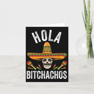 Tarjeta Hola Achos Shirt Funny Skull Mexicano Cinco De May