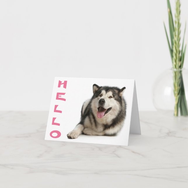 Tarjeta Hola Alaskan Malamute Puppy Dog Note Card (Anverso)