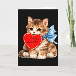 Tarjeta Hola allí diseño de amor gato gatito lindo de San 