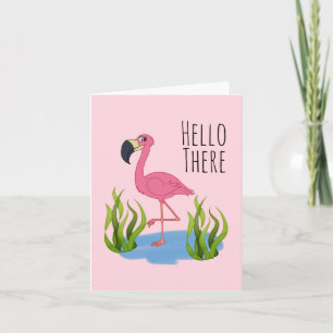Tarjeta Hola allí sobre Flamingo (4.25" x 5.5) inc.