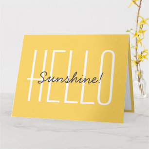 Tarjeta Hola Amarillo Brillante Tipografía Feliz y Diverti