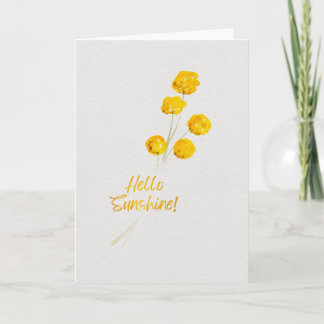 Tarjeta Hola Amarillo Sunshine Botones Billy Acuarela