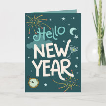 Hola Año Nuevo - Fiesta azul festiva de Año Nuevo