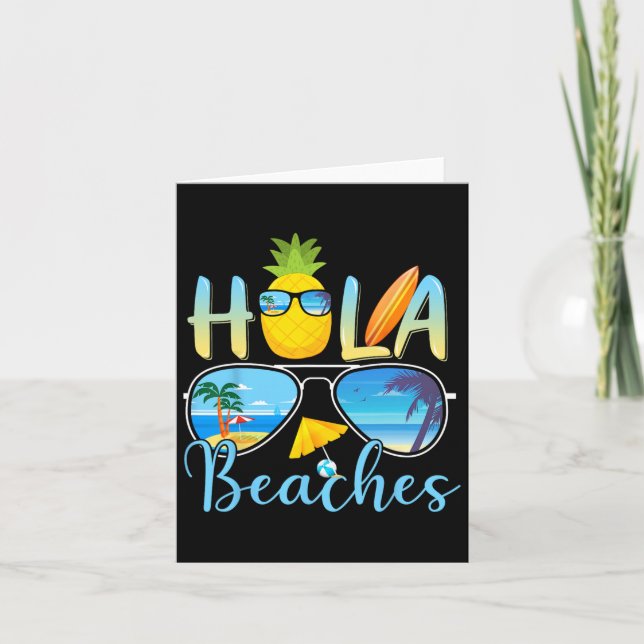 Tarjeta Hola Beaches Funny Beach Vacation Summer (Anverso)