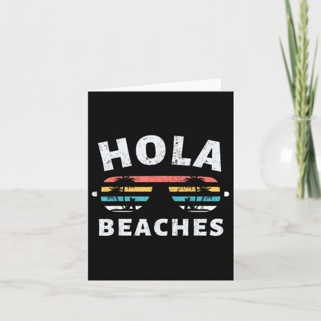 Tarjeta Hola Beaches Gifts Funny Family Vacation Beach Sum (Anverso)
