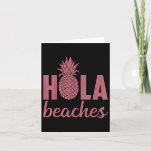 Tarjeta Hola Beaches Pineapple Funny Beach Vacaciones Hawa