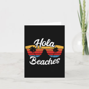 Tarjeta Hola Bebida Verano Sunset En La Playa Y El Océano