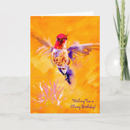 Tarjeta "Hola bien!" Impresión del colibrí