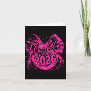 Tarjeta Hola Bola de Disco Coqueta de 2026 Lazo Feliz Año 