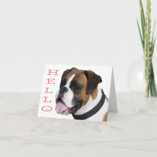 Tarjeta Hola Cachorro Boxer Manta Perro