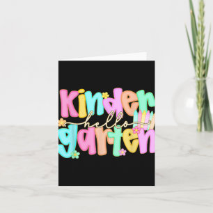 Tarjeta Hola Camisas De Kindergarten Primer Día De Vuelta