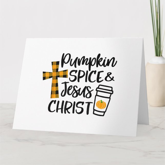 Tarjeta Hola Carne de Calabaza de Otoño y Jesucristo Cae C (Anverso)