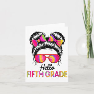 Tarjeta Hola, Chica de quinto grado, equipo de quinto grad